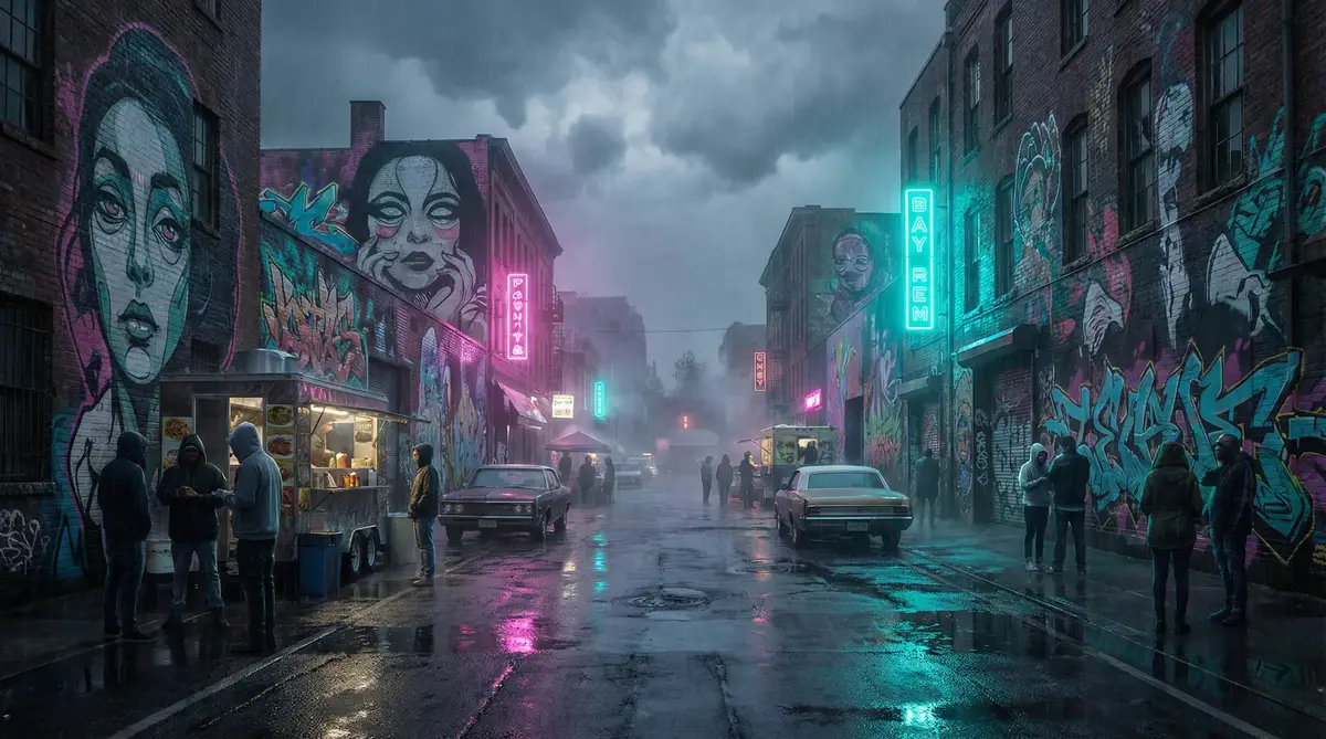 黑料吃瓜 - 雨夜壁画街